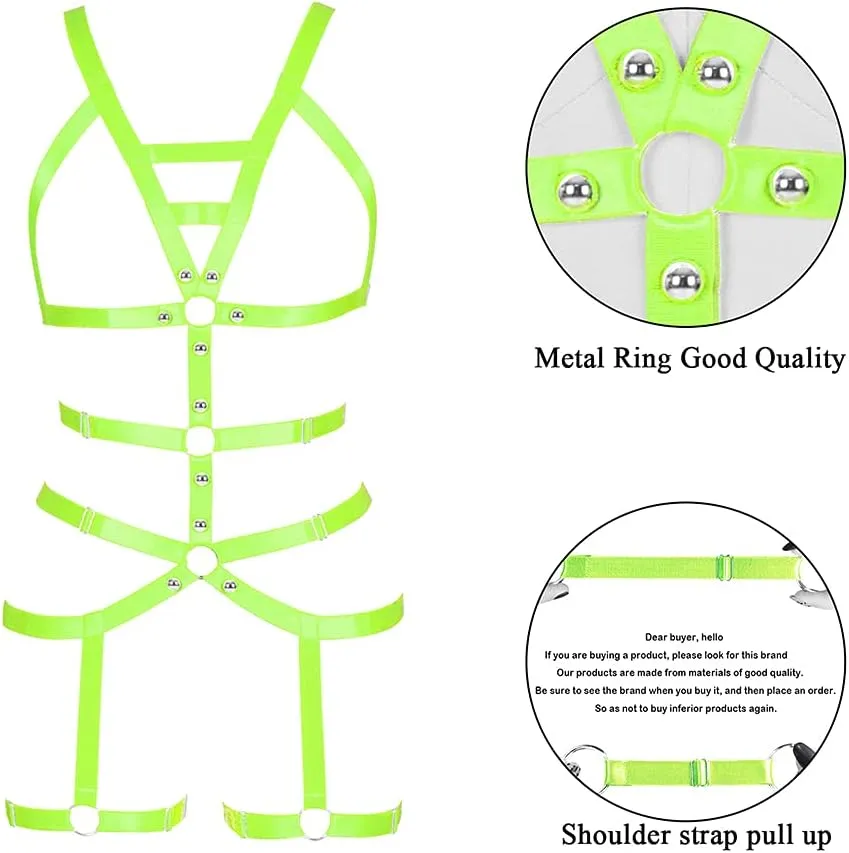 Women's Full Body Harness Garter Belt Stockings Lingerie Elastic Suspender belt