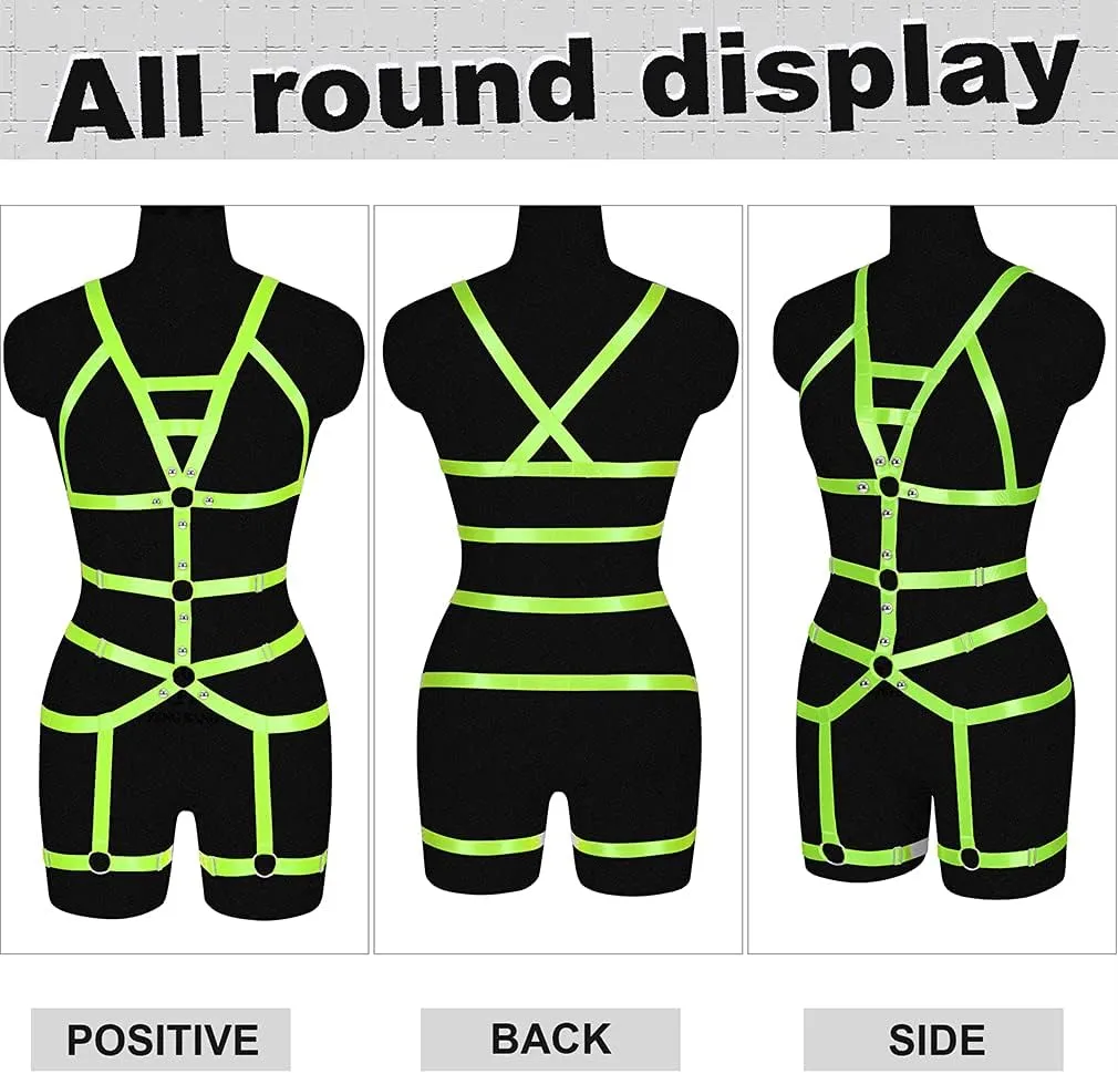 Women's Full Body Harness Garter Belt Stockings Lingerie Elastic Suspender belt
