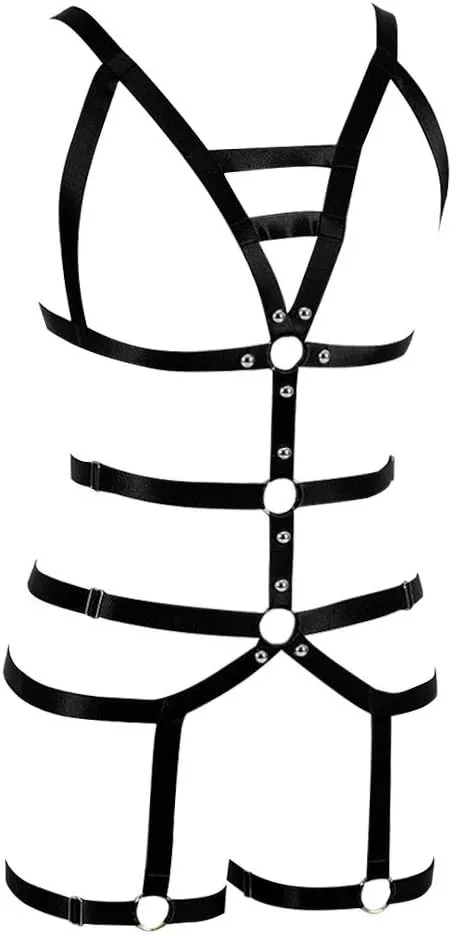 Women's Full Body Harness Garter Belt Stockings Lingerie Elastic Suspender belt