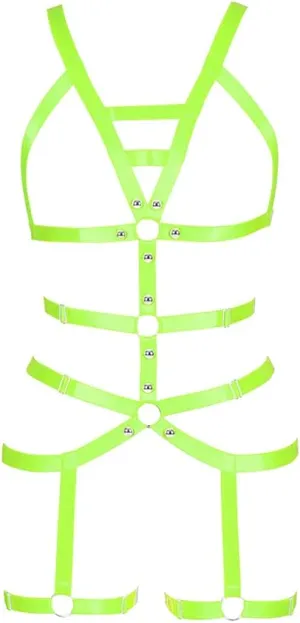 Women's Full Body Harness Garter Belt Stockings Lingerie Elastic Suspender belt
