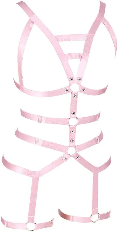 Women's Full Body Harness Garter Belt Stockings Lingerie Elastic Suspender belt