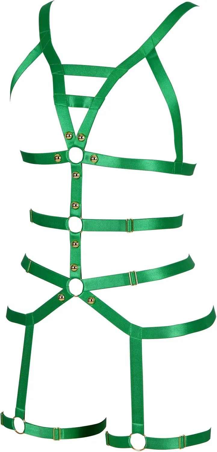 Women's Full Body Harness Garter Belt Stockings Lingerie Elastic Suspender belt