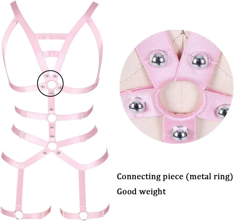 Women's Full Body Harness Garter Belt Stockings Lingerie Elastic Suspender belt