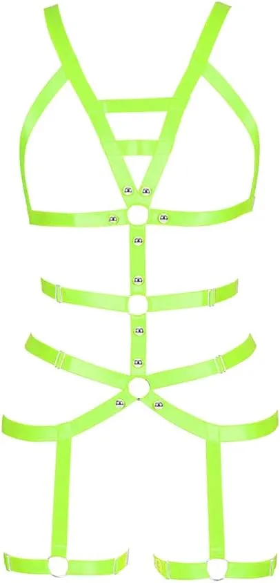 Women's Full Body Harness Garter Belt Stockings Lingerie Elastic Suspender belt
