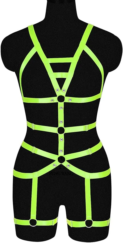 Women's Full Body Harness Garter Belt Stockings Lingerie Elastic Suspender belt