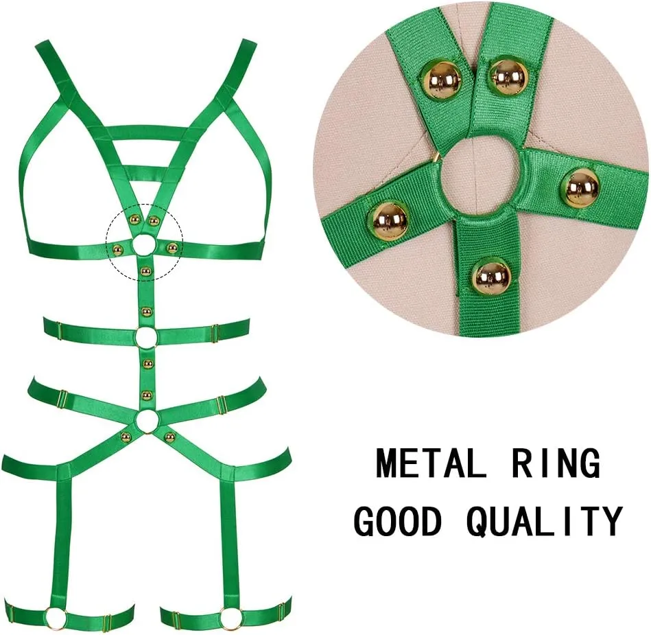 Women's Full Body Harness Garter Belt Stockings Lingerie Elastic Suspender belt