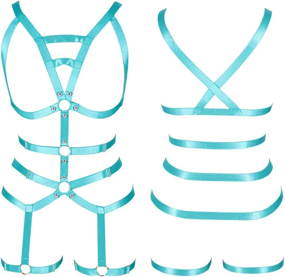 Women's Full Body Harness Garter Belt Stockings Lingerie Elastic Suspender belt