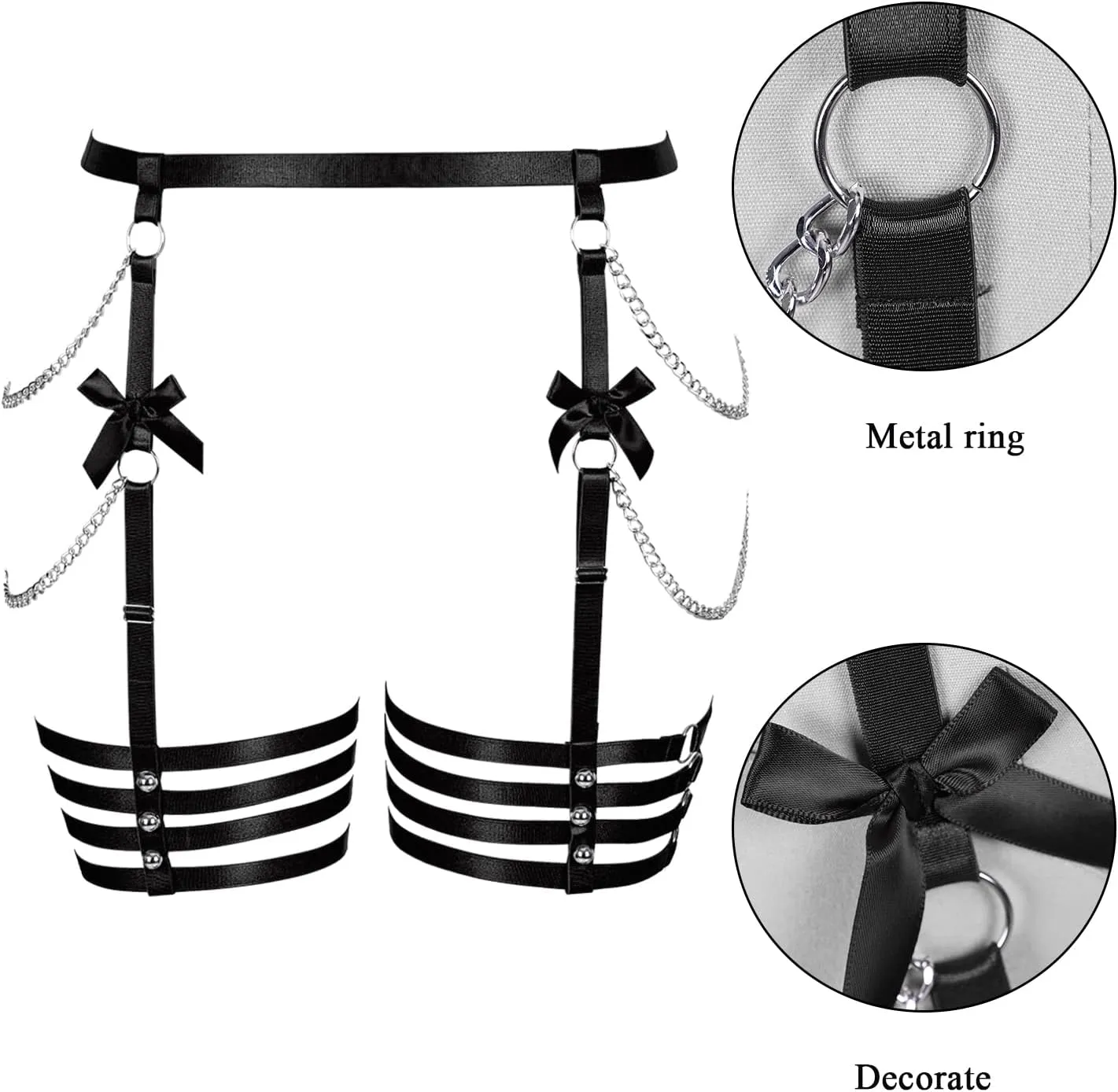 Womens Garter Belts Lingerie Plus Size Body Cage Hollow Out Harness Punk Strappy Gothic Rave Charm Belt