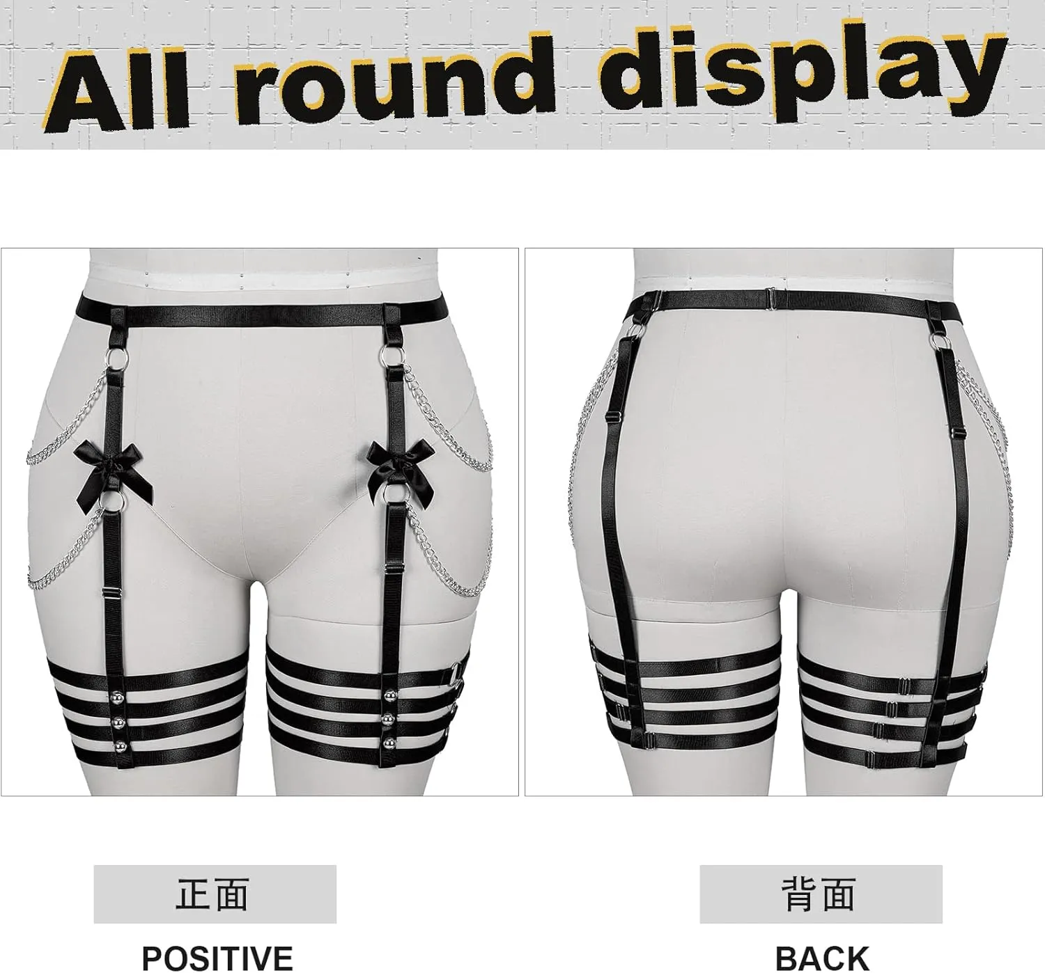 Womens Garter Belts Lingerie Plus Size Body Cage Hollow Out Harness Punk Strappy Gothic Rave Charm Belt