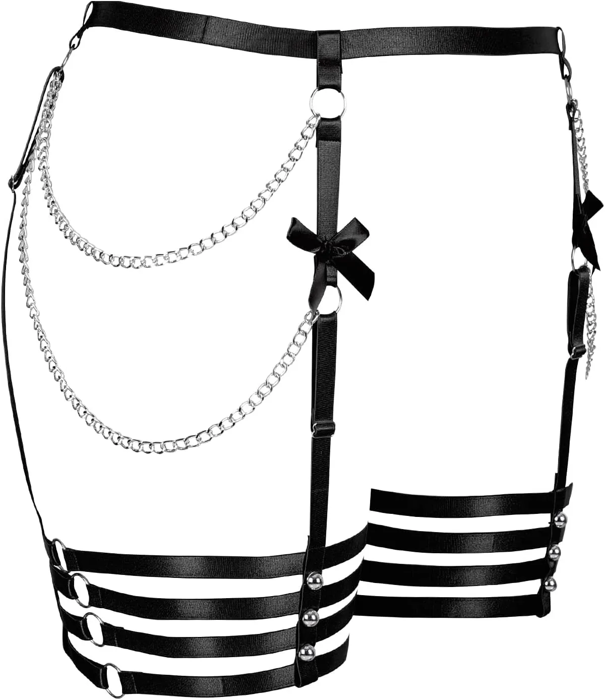 Womens Garter Belts Lingerie Plus Size Body Cage Hollow Out Harness Punk Strappy Gothic Rave Charm Belt