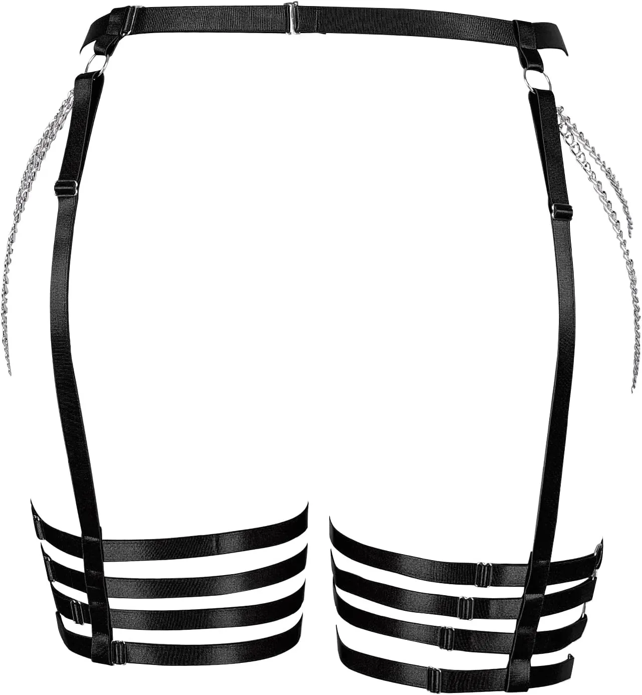 Womens Garter Belts Lingerie Plus Size Body Cage Hollow Out Harness Punk Strappy Gothic Rave Charm Belt