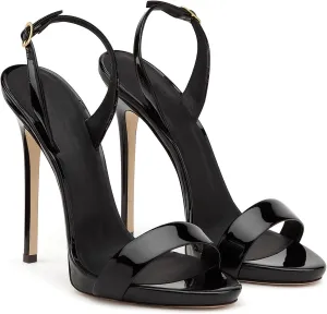 Women's One Word Belt Stiletto High Heels Fashion Pointed Toe Adjustable Ankle Straps Pump Dressy Sexy Sandals