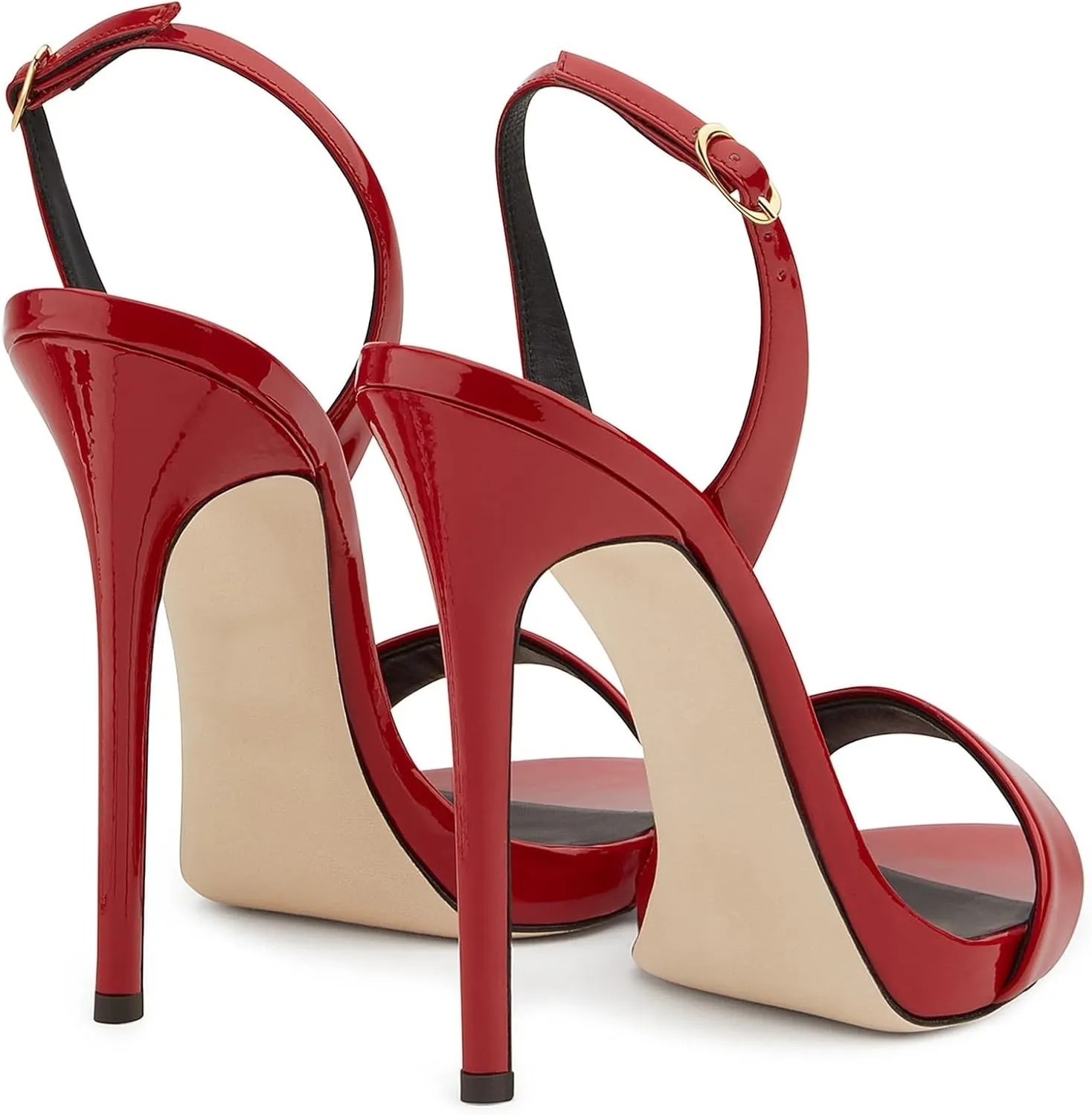 Women's One Word Belt Stiletto High Heels Fashion Pointed Toe Adjustable Ankle Straps Pump Dressy Sexy Sandals