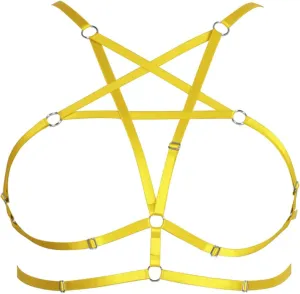 Womens Plus Size Full Cage Body Harness Hollow Out Pentagram Harajuku Adjustable Elastic Punk Gothic Halloween Rave