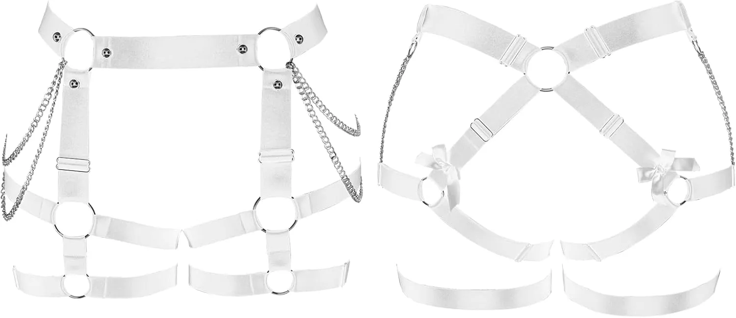 Womens Plus Size Leg Belt Garter Belt Harness Body Cage High Waist Hollow Out Gothic Punk Dance Rave