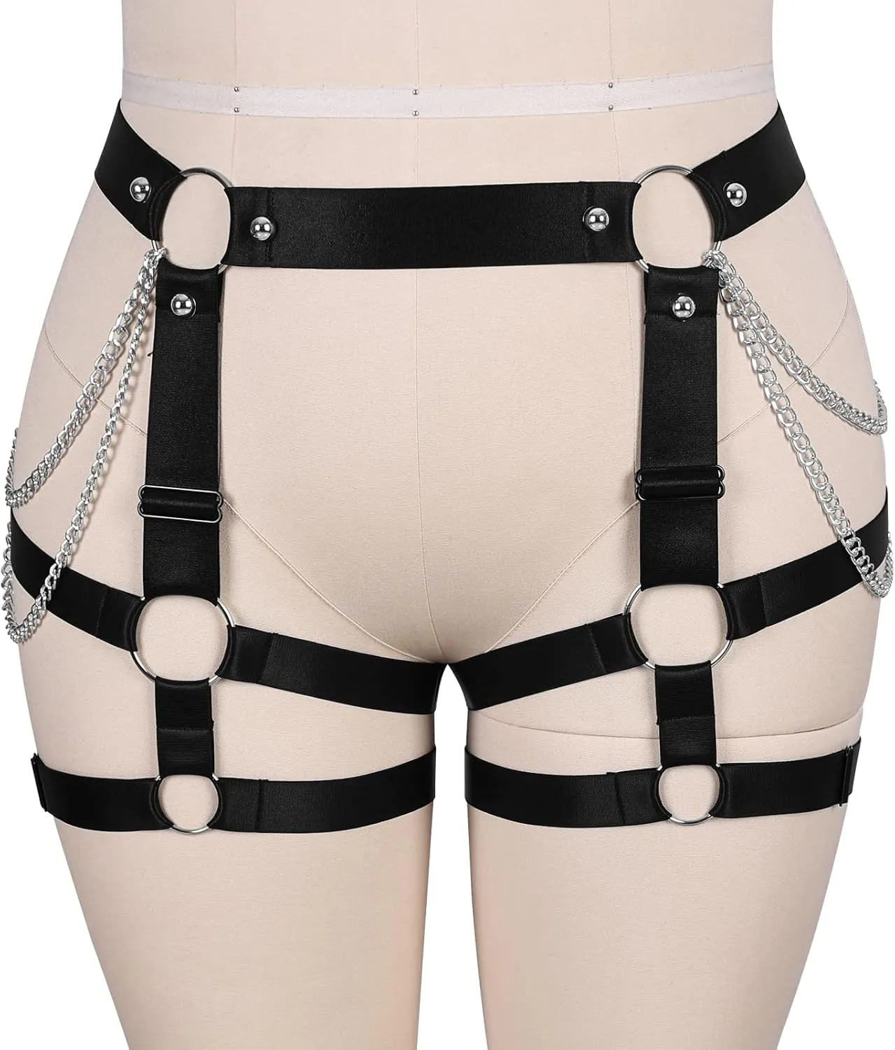 Womens Plus Size Leg Belt Garter Belt Harness Body Cage High Waist Hollow Out Gothic Punk Dance Rave