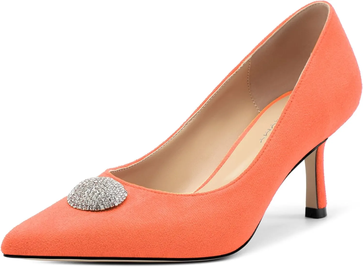 Women's Pumps, with an Elegant Pointed - Closed - Toe, Sparkling Rhinestones, are Highly Versatile for Work, Parties, Weddings and Other Formal Events.2.5 - inch