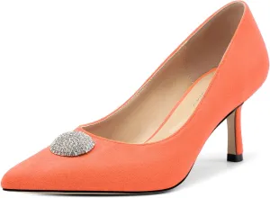 Women's Pumps, with an Elegant Pointed - Closed - Toe, Sparkling Rhinestones, are Highly Versatile for Work, Parties, Weddings and Other Formal Events.2.5 - inch
