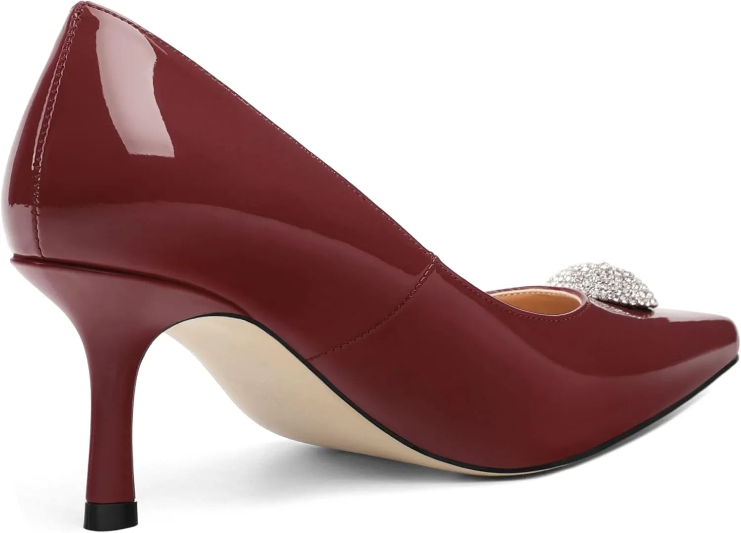 Women's Pumps, with an Elegant Pointed - Closed - Toe, Sparkling Rhinestones, are Highly Versatile for Work, Parties, Weddings and Other Formal Events.2.5 - inch