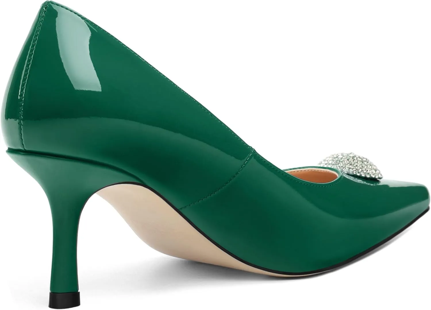 Women's Pumps, with an Elegant Pointed - Closed - Toe, Sparkling Rhinestones, are Highly Versatile for Work, Parties, Weddings and Other Formal Events.2.5 - inch