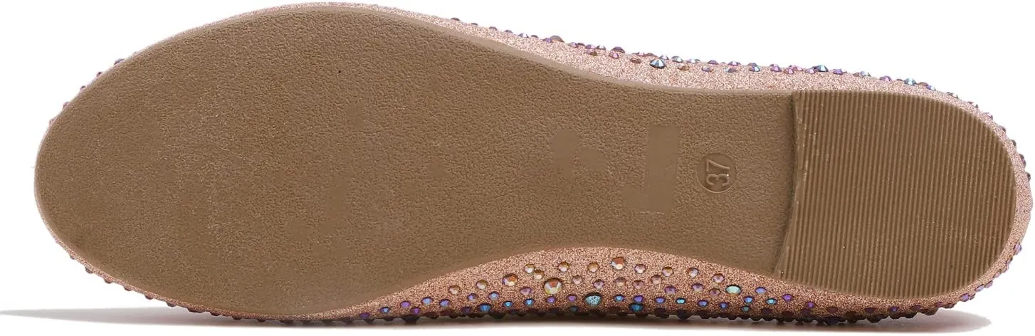 Women's Super Sparkle Bling Party Ballets Wedding Bridal Shiny Dress Flats Rhinestone
