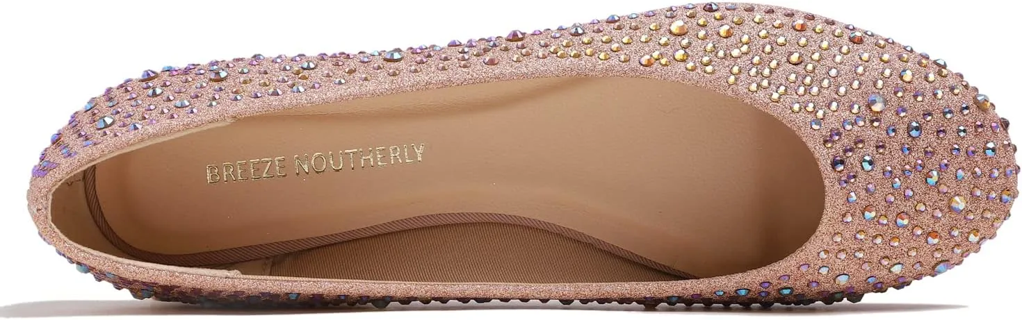 Women's Super Sparkle Bling Party Ballets Wedding Bridal Shiny Dress Flats Rhinestone