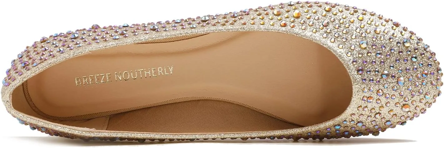 Women's Super Sparkle Bling Party Ballets Wedding Bridal Shiny Dress Flats Rhinestone