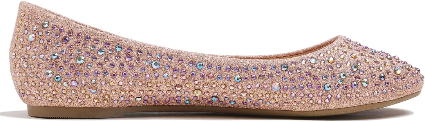 Women's Super Sparkle Bling Party Ballets Wedding Bridal Shiny Dress Flats Rhinestone