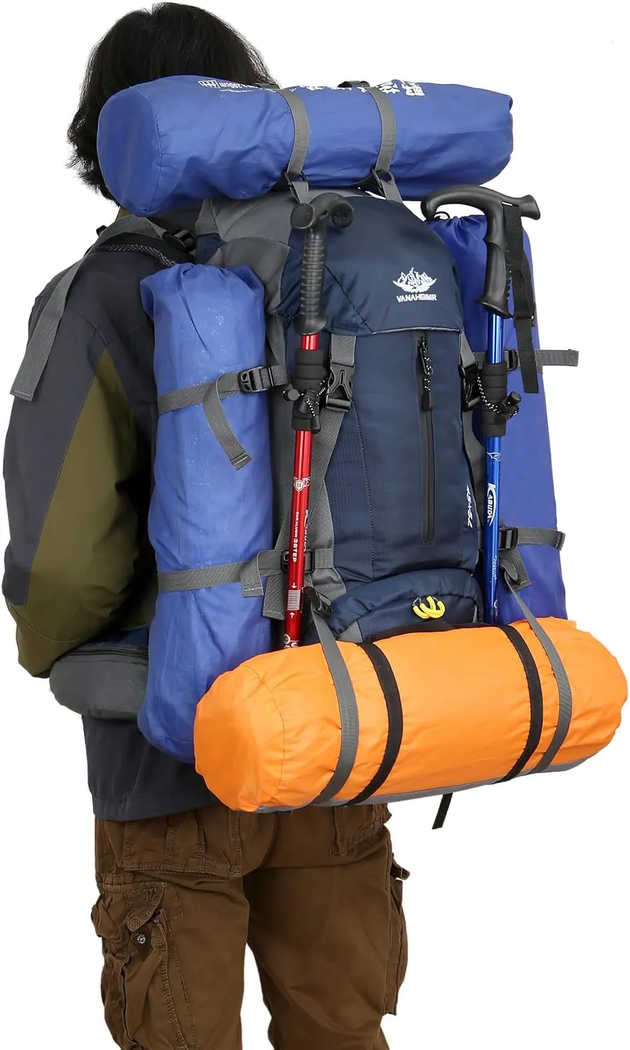 WoneNice 50L(45 5) Waterproof Hiking Backpack - Outdoor Sport Daypack with Rain Cover