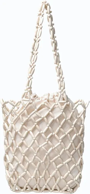 Wooden Beaded Bag Handmade Wooden Purse Beaded Shoulder Bag Woven Bags for Women