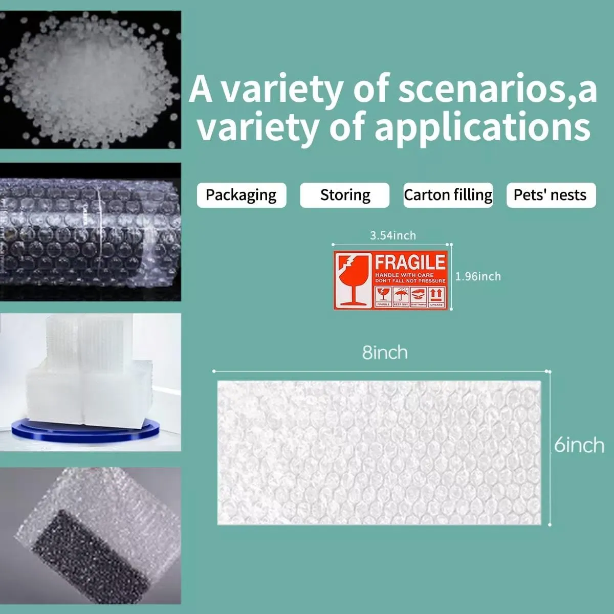 XYH 100 Pcs Bubble Pouches, 6''x8'' Bubble Bag for Packing, Which is Anti-Impact Come with Exquisite Sealing Label Storage Packing and Moving.