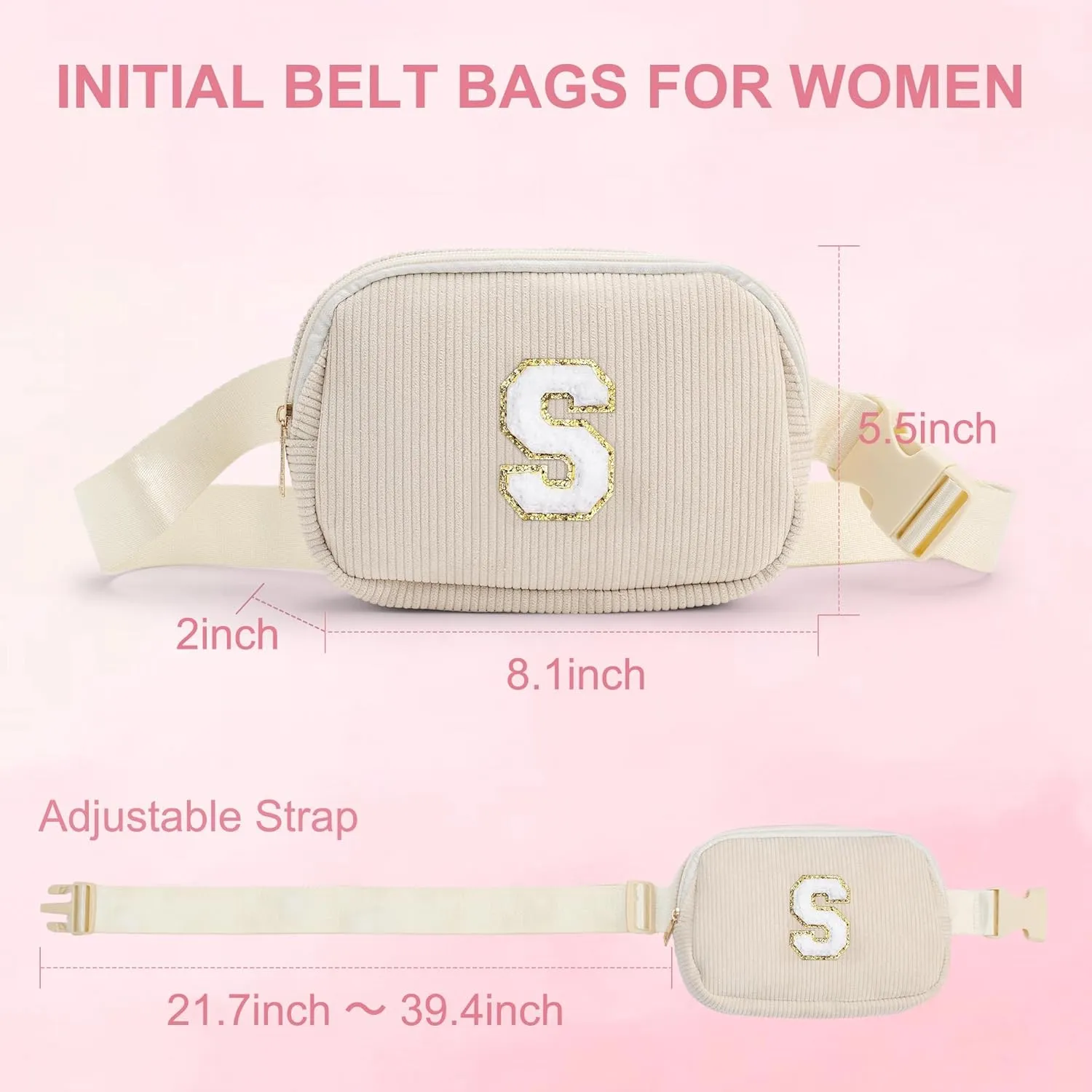 YOOLIFE Birthday Gifts for Kids - 5 6 7 8 9 10 11 12 Year Old Girl Birthday Gift for Teen Sister Niece Friend Sister Girlfriend Gift, Personalized Initial Belt Bag Crossbody Bags for Women (Purple K)