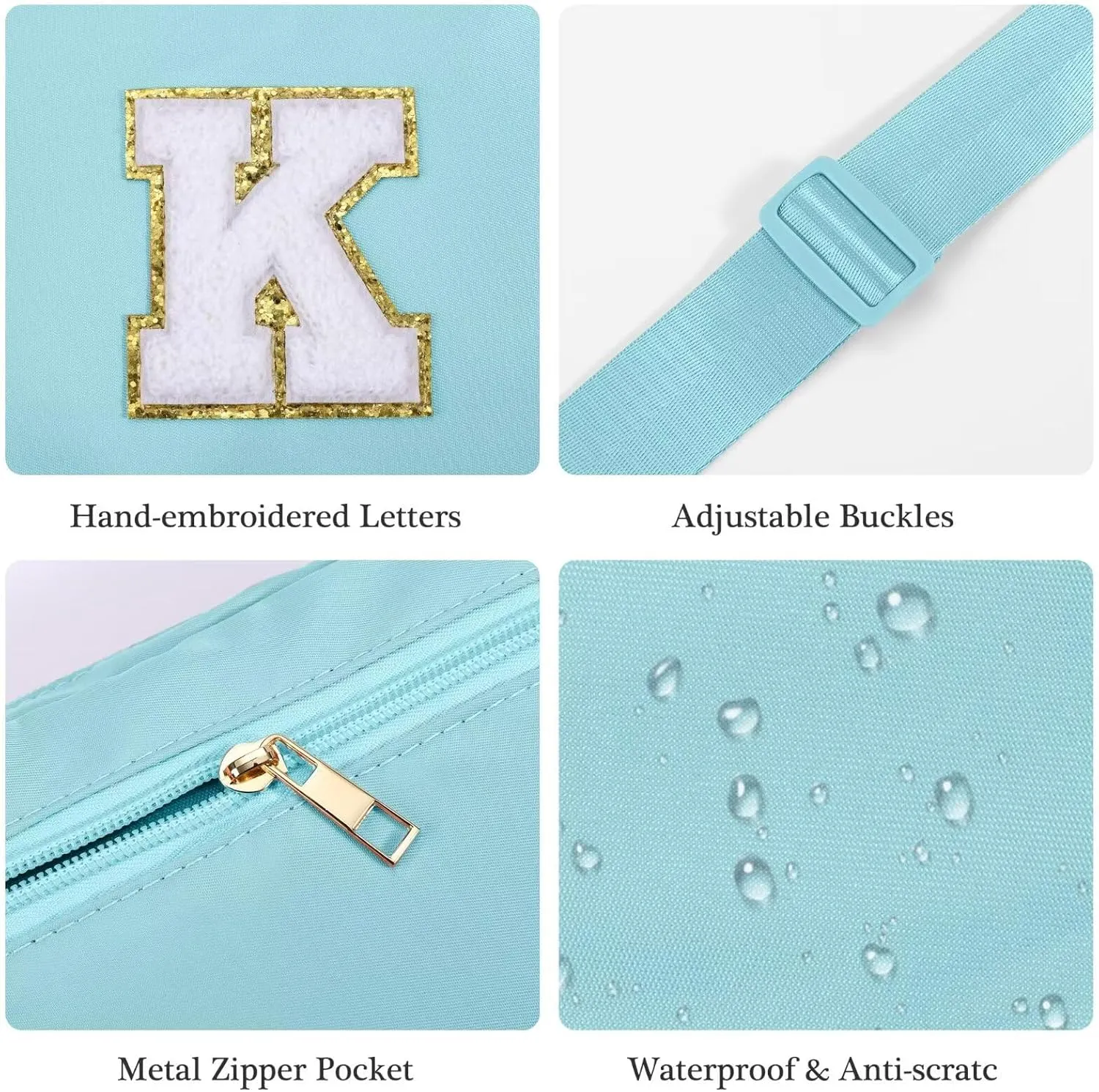 YOOLIFE Gifts for Girls - 5-16 Year Olds, Preppy Teen Girl Gifts, Blue Initial Crossbody Bag