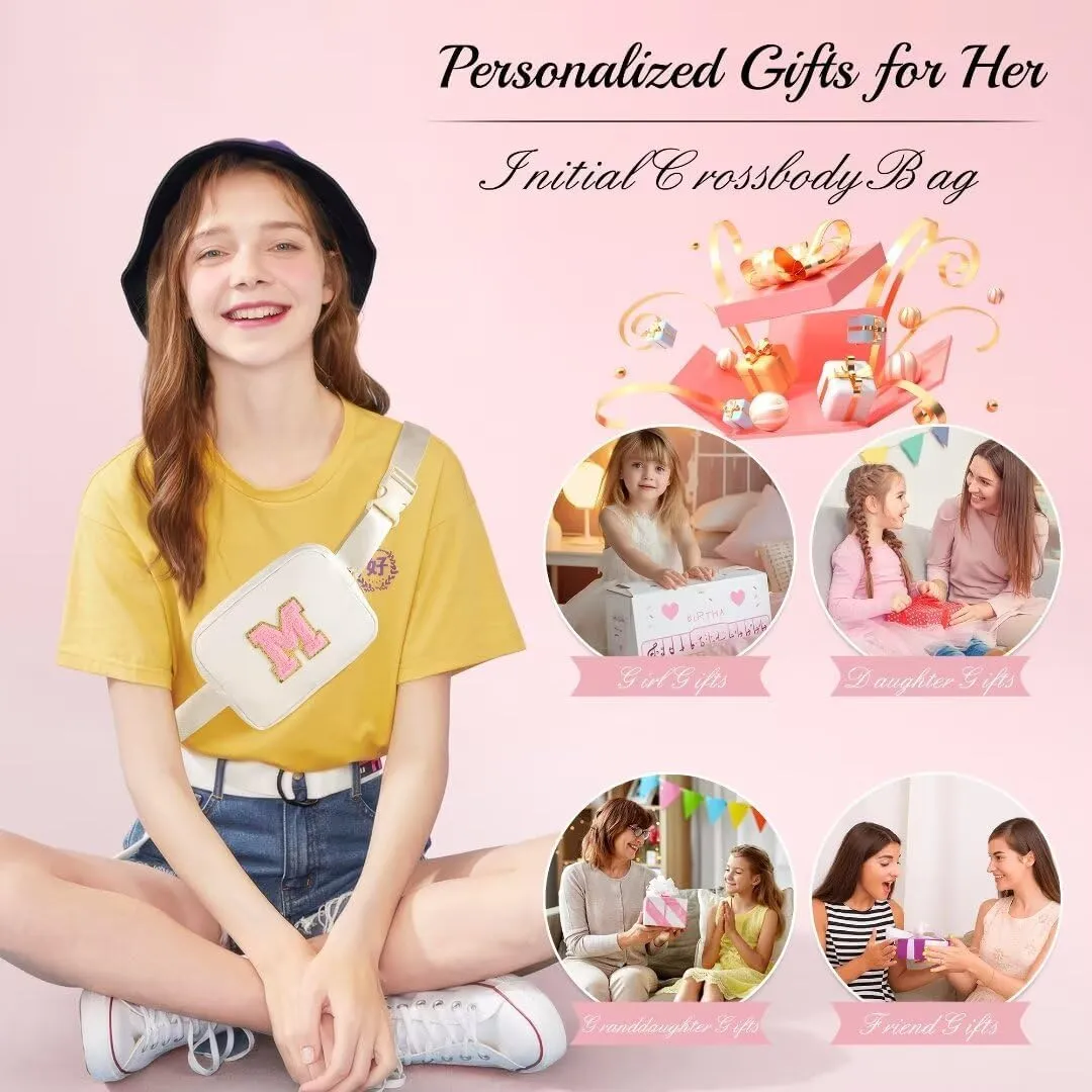 YOOLIFE Gifts for Girls - 5-16 Year Olds, Preppy Teen Girl Gifts, Blue Initial Crossbody Bag