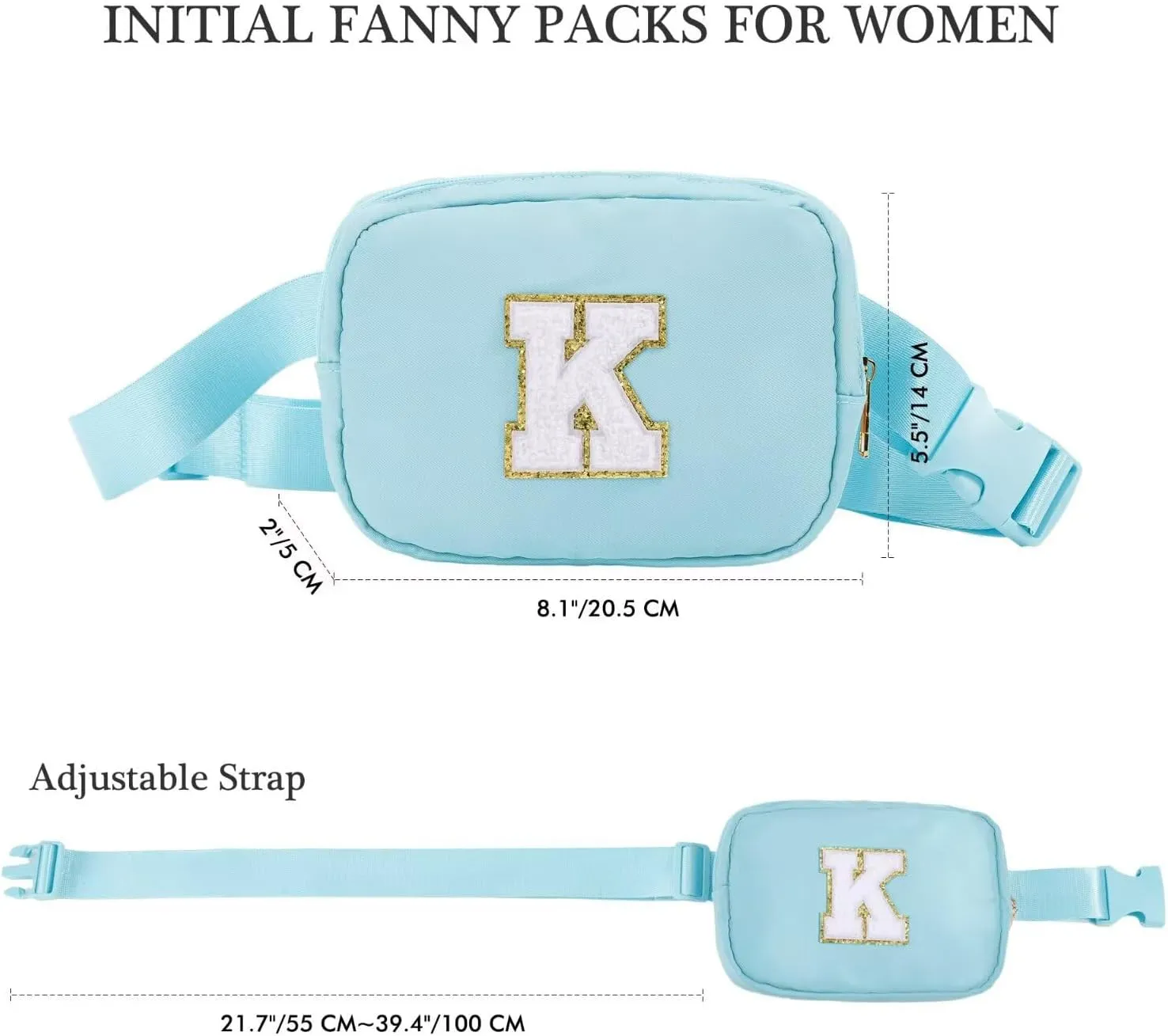 YOOLIFE Gifts for Girls - 5-16 Year Olds, Preppy Teen Girl Gifts, Blue Initial Crossbody Bag