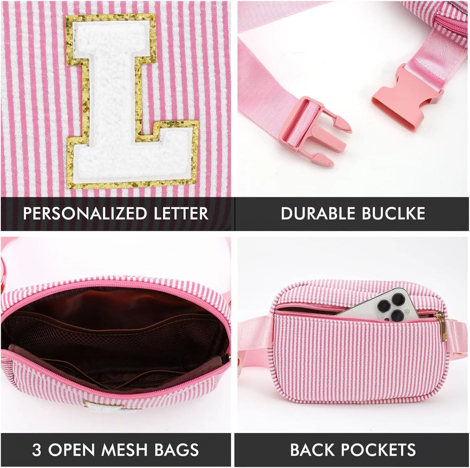 YOOLIFE Initial Crossbody Bag Belt Bag | Fanny Pack Birthday Gifts for Daughter Sister Friends | Gifts for Girls Teen Girls | Personalized Gifts for Women | Belt Bag Fanny Pack for Girls | Blue C