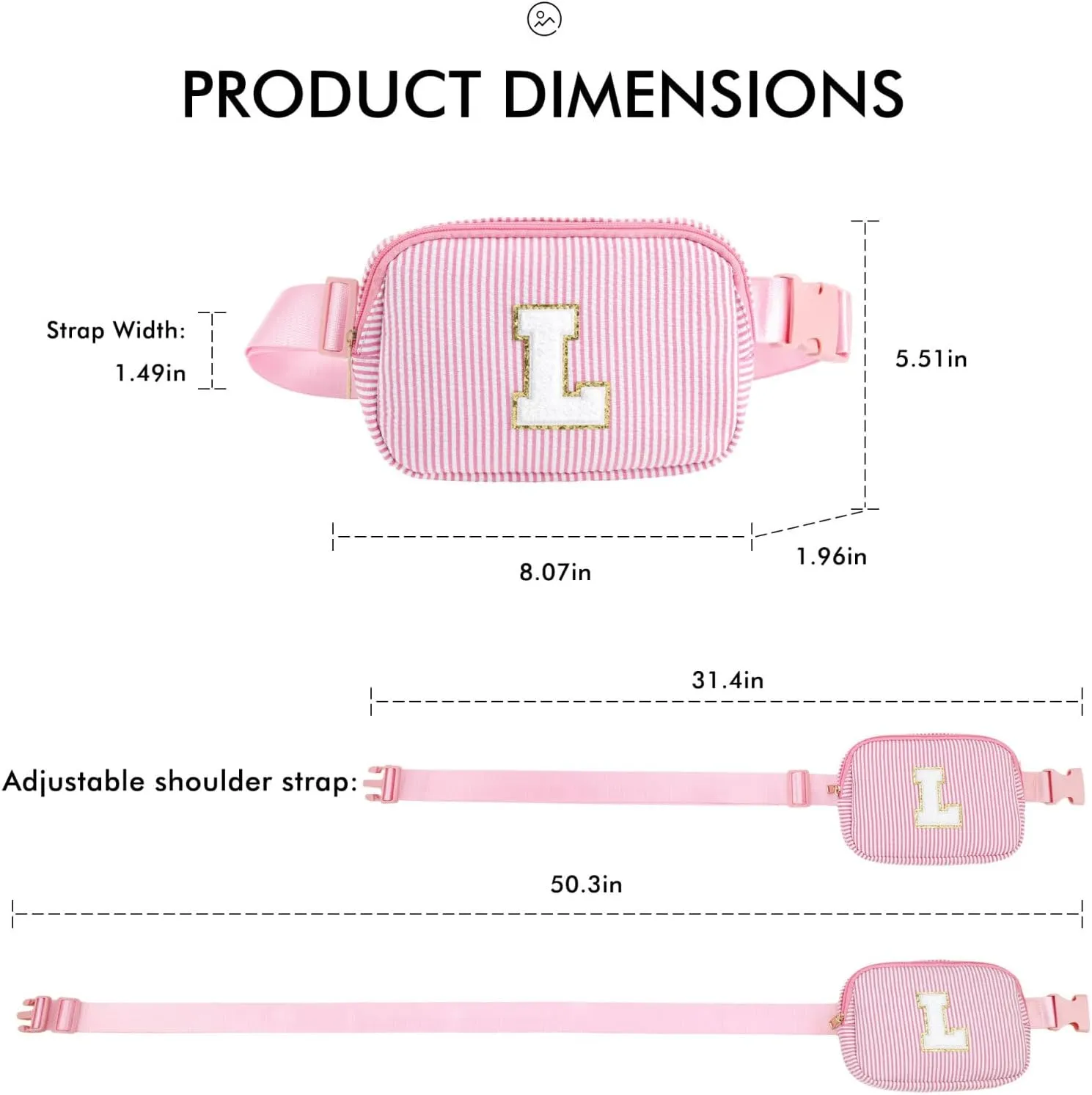 YOOLIFE Initial Crossbody Bag Belt Bag | Fanny Pack Birthday Gifts for Daughter Sister Friends | Gifts for Girls Teen Girls | Personalized Gifts for Women | Belt Bag Fanny Pack for Girls | Blue C