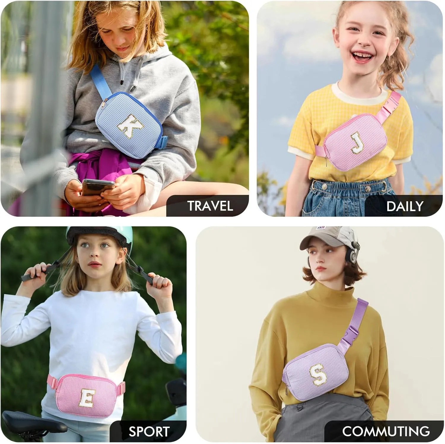 YOOLIFE Initial Crossbody Bag Belt Bag | Fanny Pack Birthday Gifts for Daughter Sister Friends | Gifts for Girls Teen Girls | Personalized Gifts for Women | Belt Bag Fanny Pack for Girls | Blue C