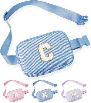 YOOLIFE Initial Crossbody Bag Belt Bag | Fanny Pack Birthday Gifts for Daughter Sister Friends | Gifts for Girls Teen Girls | Personalized Gifts for Women | Belt Bag Fanny Pack for Girls | Blue C
