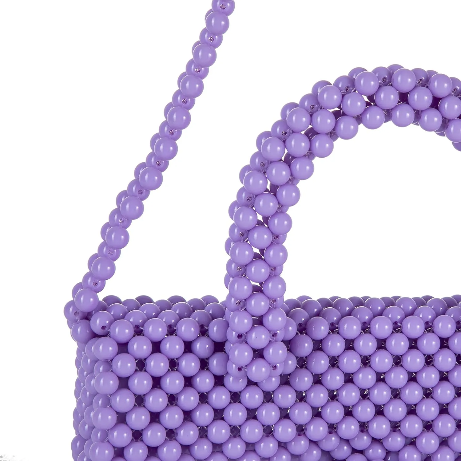 YUSHINY Women Acrylic Beaded Clutch Macaron Color Message Bag with Strap for Wedding Evening Party
