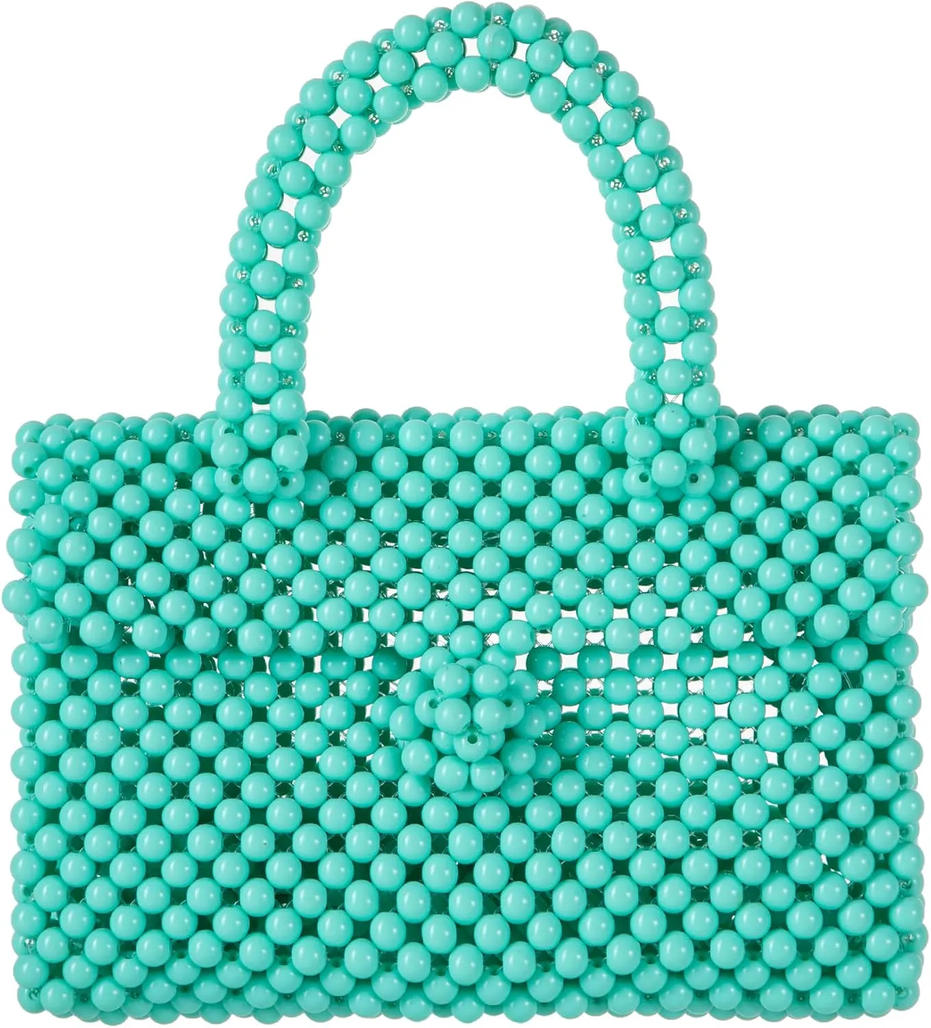 YUSHINY Women Acrylic Beaded Clutch Macaron Color Message Bag with Strap for Wedding Evening Party