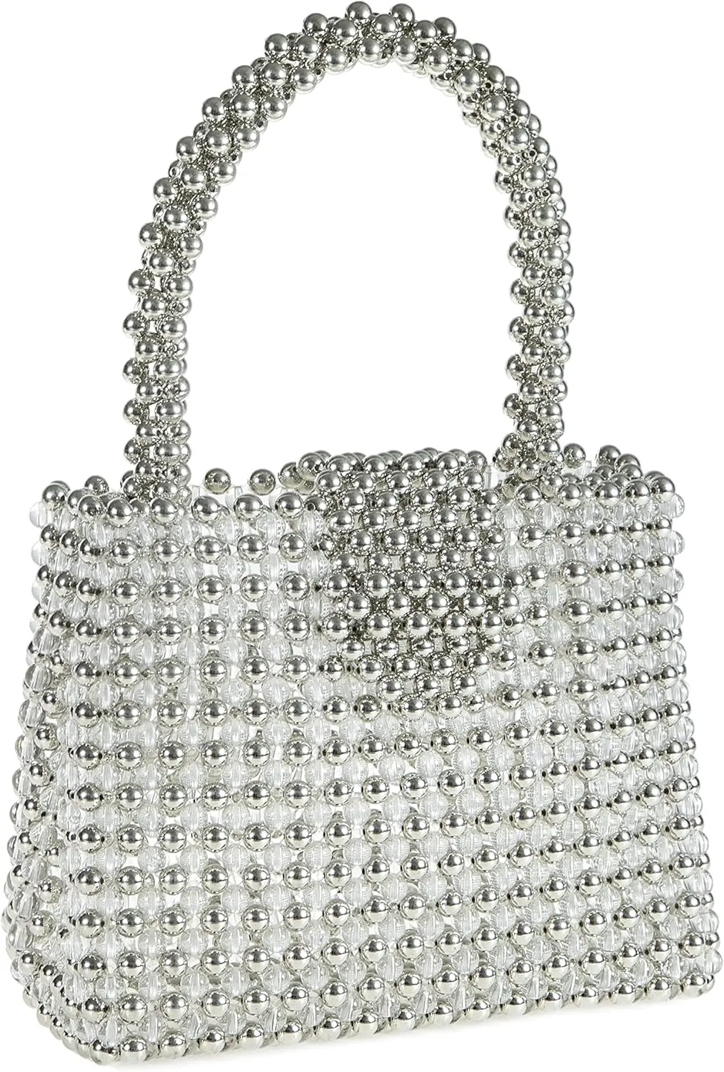 YUSHINY Women Acrylic Beaded Evening Tote Medium HandBag with Pull-on Closure for Wedding Party