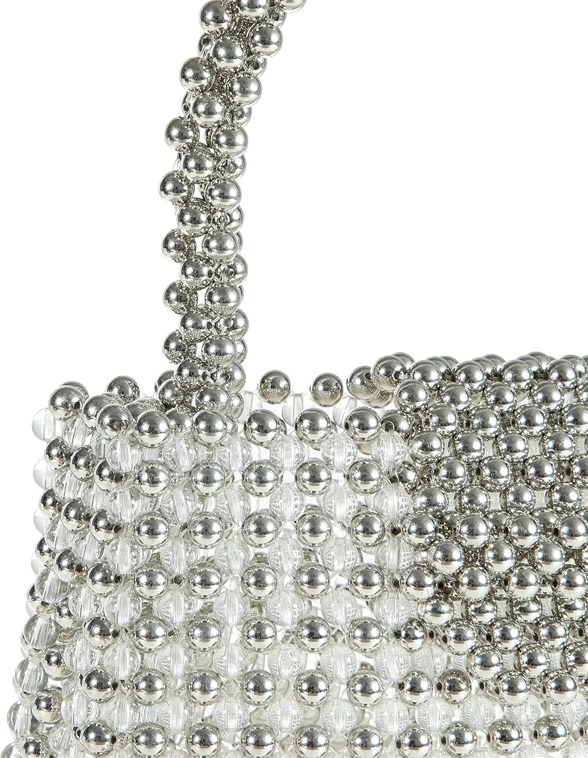 YUSHINY Women Acrylic Beaded Evening Tote Medium HandBag with Pull-on Closure for Wedding Party
