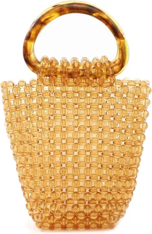 YUSHINY Women Colored Transparent Beaded Acrylic Handbag Handmade Evening Bags for Wedding Party