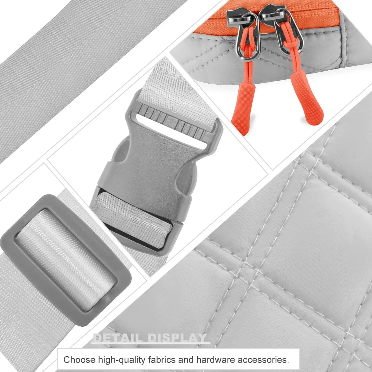 ZINZ Fanny Packs Waist Belt Bags for Travel and Daily Use, Crossbody Bum Hip Bag for Women and Men,Gray Orange