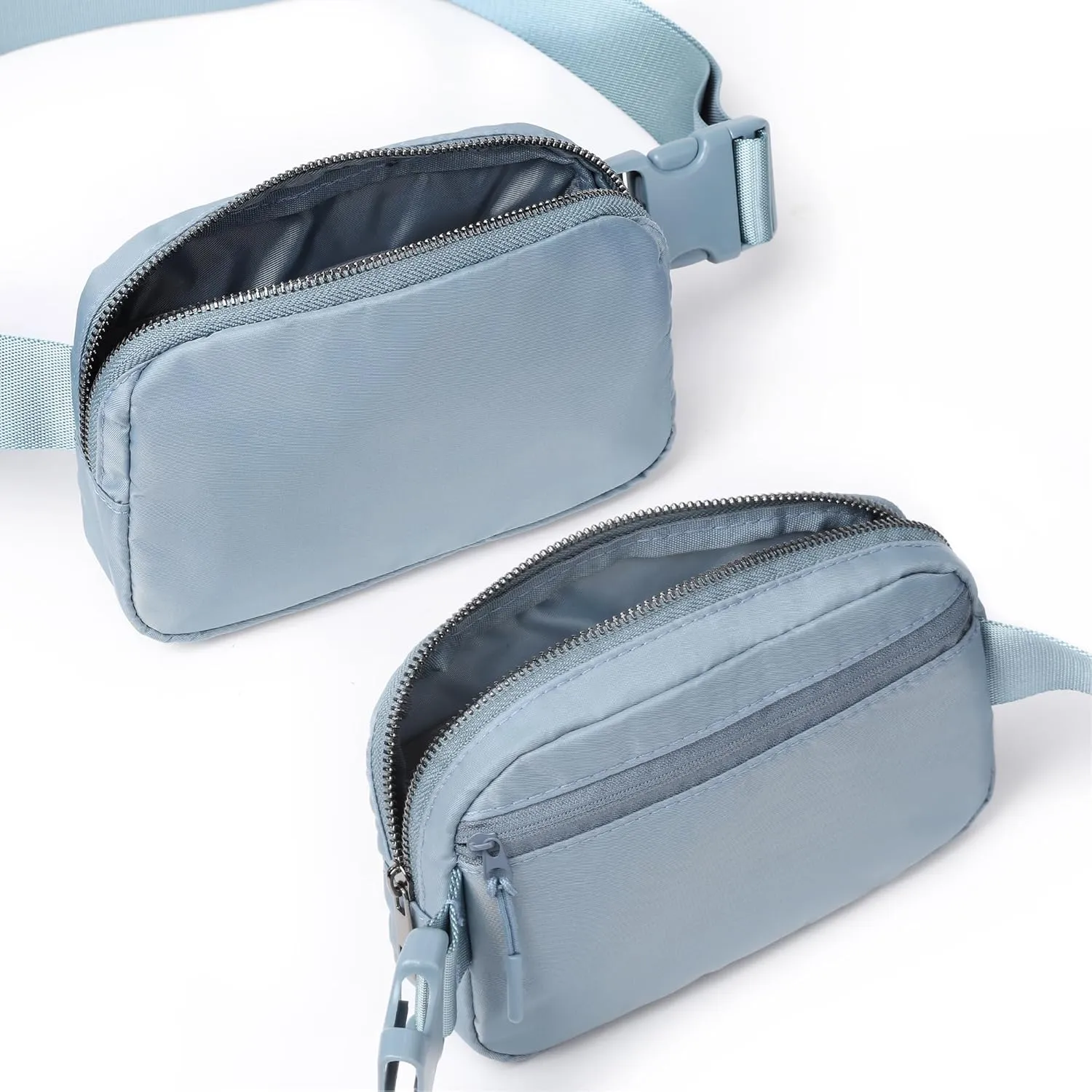 ZPN Mini Fanny Pack Belt Bag for Women and Men, Fashionable Waterproof Waist Pack with Adjustable Strap for Traveling, Hiking, Jogging, Cycling (Bluish Grey)