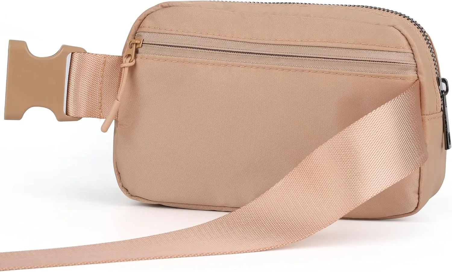 ZPN Mini Fanny Pack Belt Bag for Women and Men, Fashionable Waterproof Waist Pack with Adjustable Strap for Traveling, Hiking, Jogging, Cycling (Light Brown)