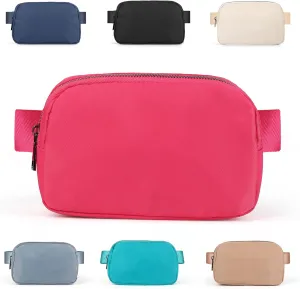 ZPN Mini Fanny Pack Belt Bag for Women and Men, Fashionable Waterproof Waist Pack with Adjustable Strap for Traveling, Hiking, Jogging, Cycling (Pink Glow)