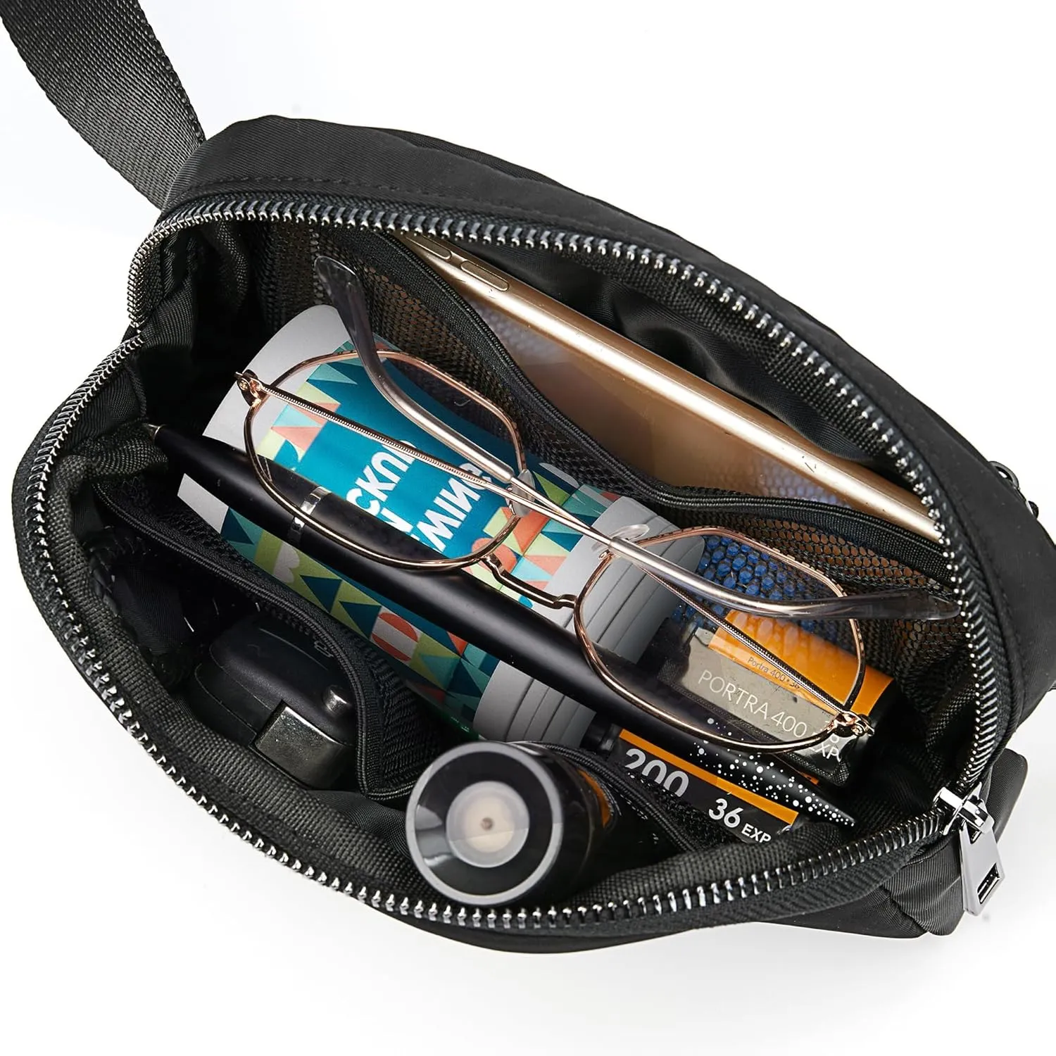 ZPN Mini Fanny Pack Black Belt Bag for Women and Men, Fashionable Waterproof Waist Pack with Adjustable Strap for Traveling, Hiking, Jogging, Cycling.