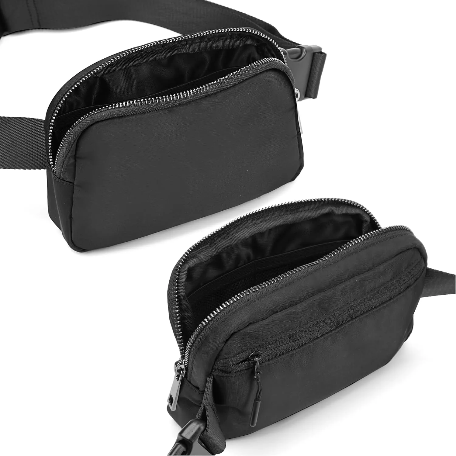 ZPN Mini Fanny Pack Black Belt Bag for Women and Men, Fashionable Waterproof Waist Pack with Adjustable Strap for Traveling, Hiking, Jogging, Cycling.